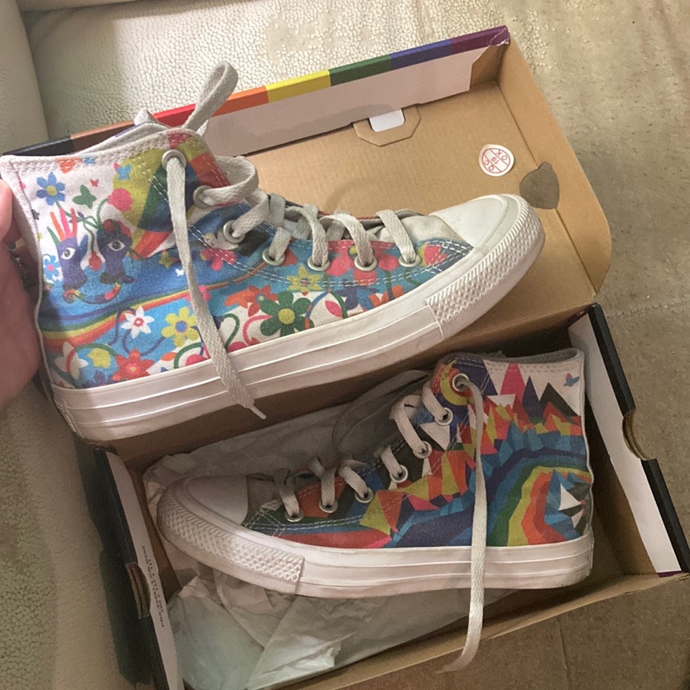 Rainbow colour pride converse shoe